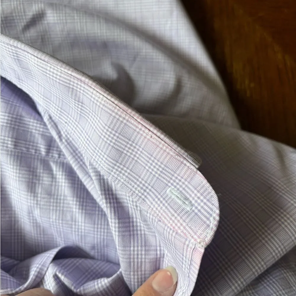 Brooks Brothers Madison Dress Shirt Size 16.5-35 Purple Check